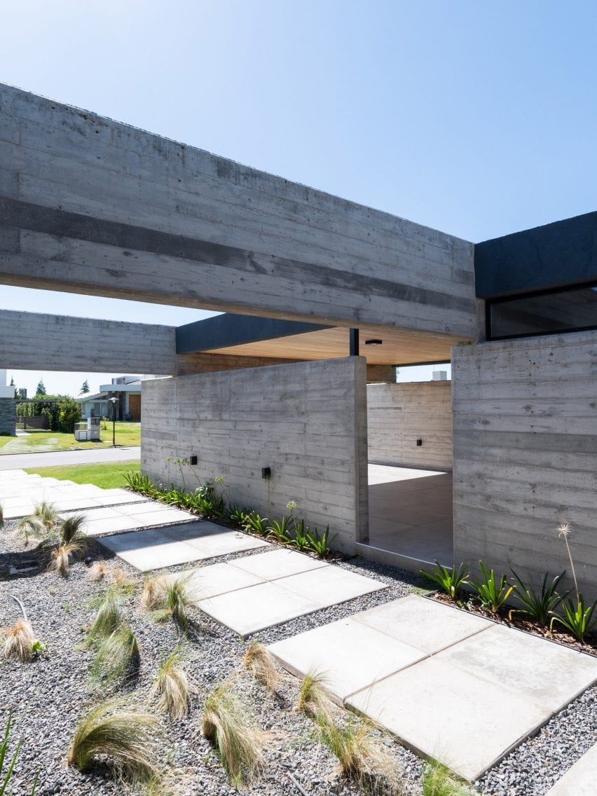 Concrete wall of Casa SAB by PSV Arquitectura