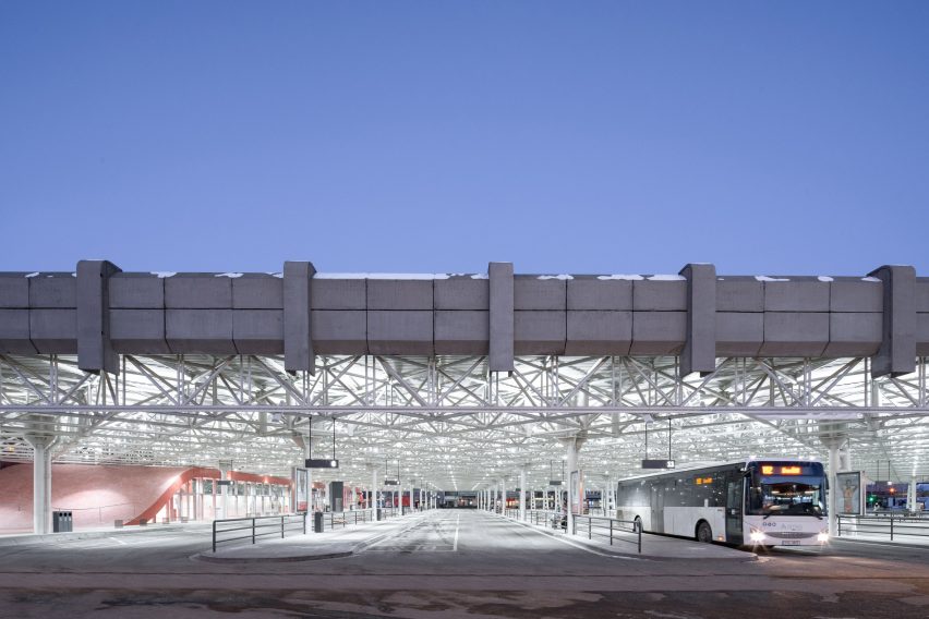 Exterior of Zvonarka bus terminal by Chybik + Kristof