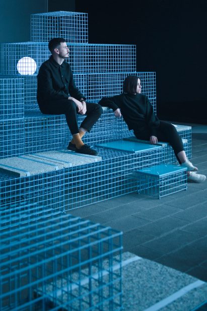 Clap Studio pictured sitting on the installation