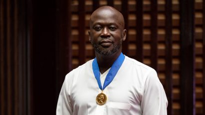 David Ajdaye wearing Royal Gold Medal