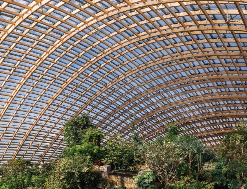 The interior ceiling is dome-shaped