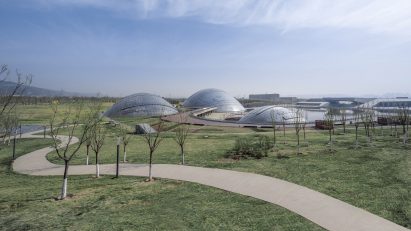 An artificial garden and lake in China