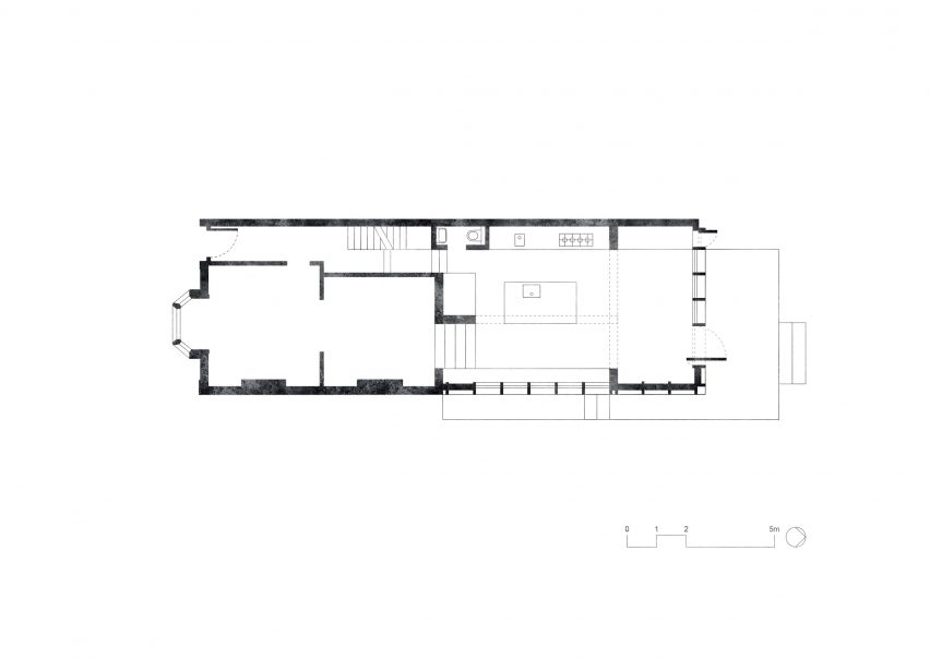 Ground floor plan of Concrete Plinth House
