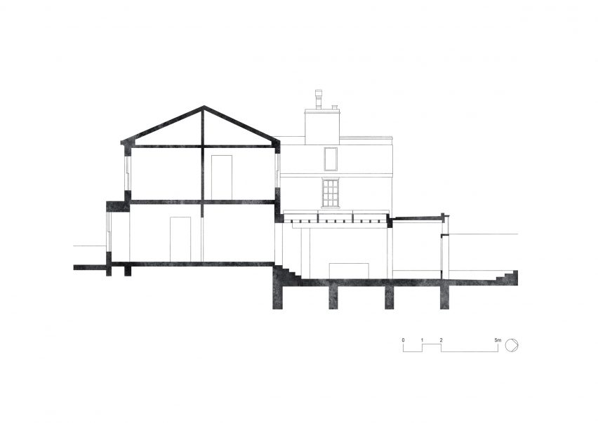 Cross section of Concrete Plinth House