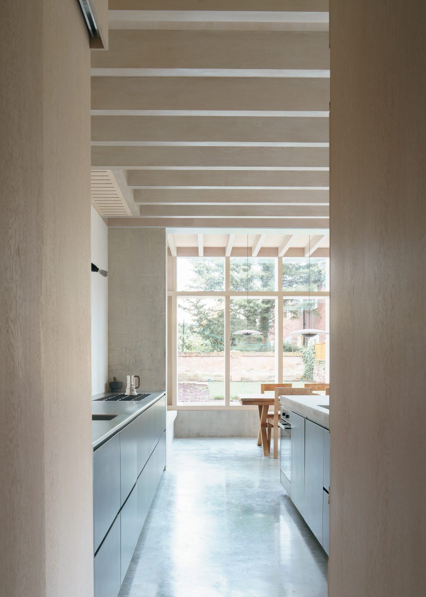 Polished concrete floors reflect light