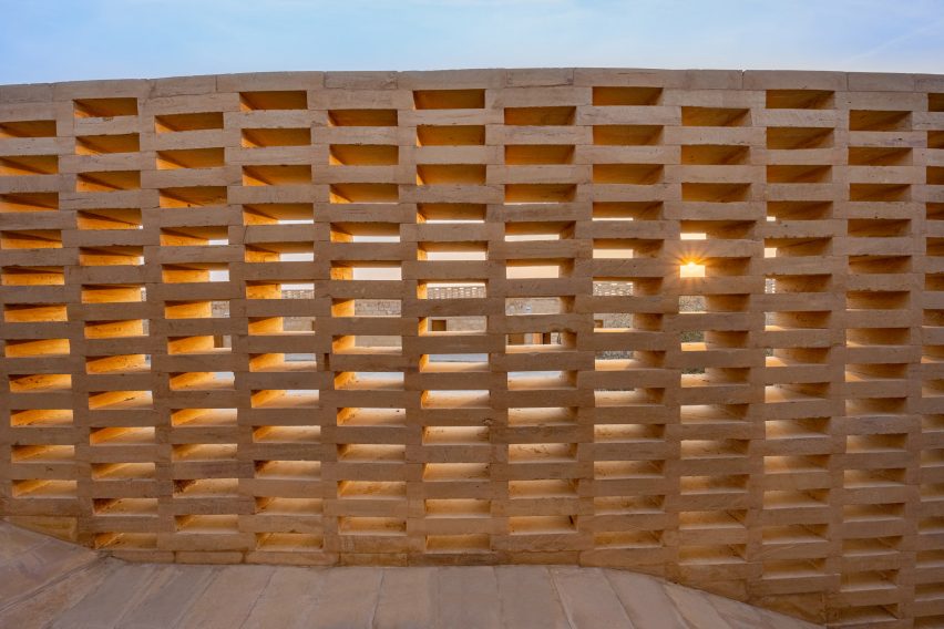 The perforated walls provide privacy