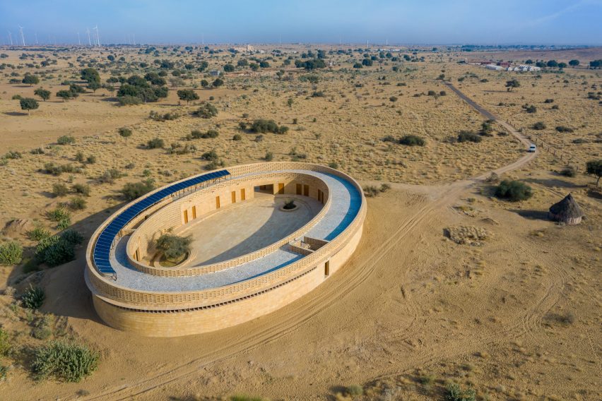 The building was orientated to make use of the wind