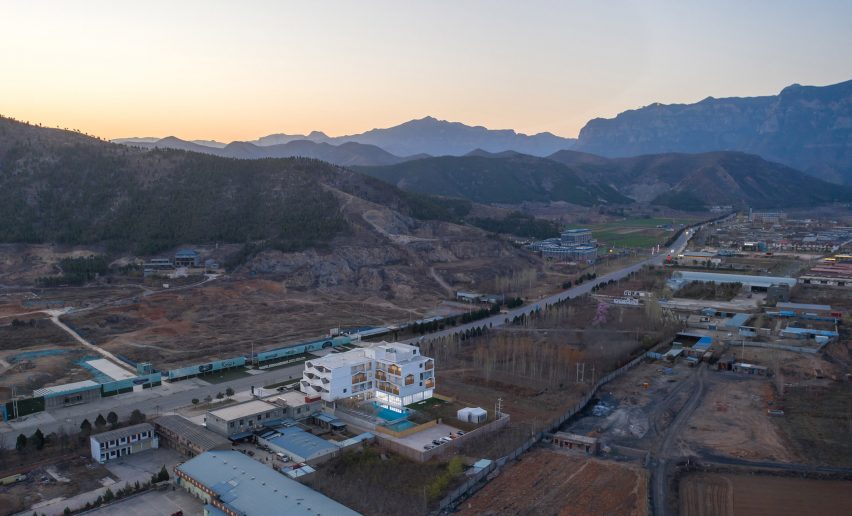 Aerial view of the hotel