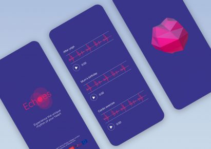 Echoes app interface showing heart data