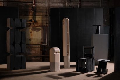 Sculptural stone cabinets 