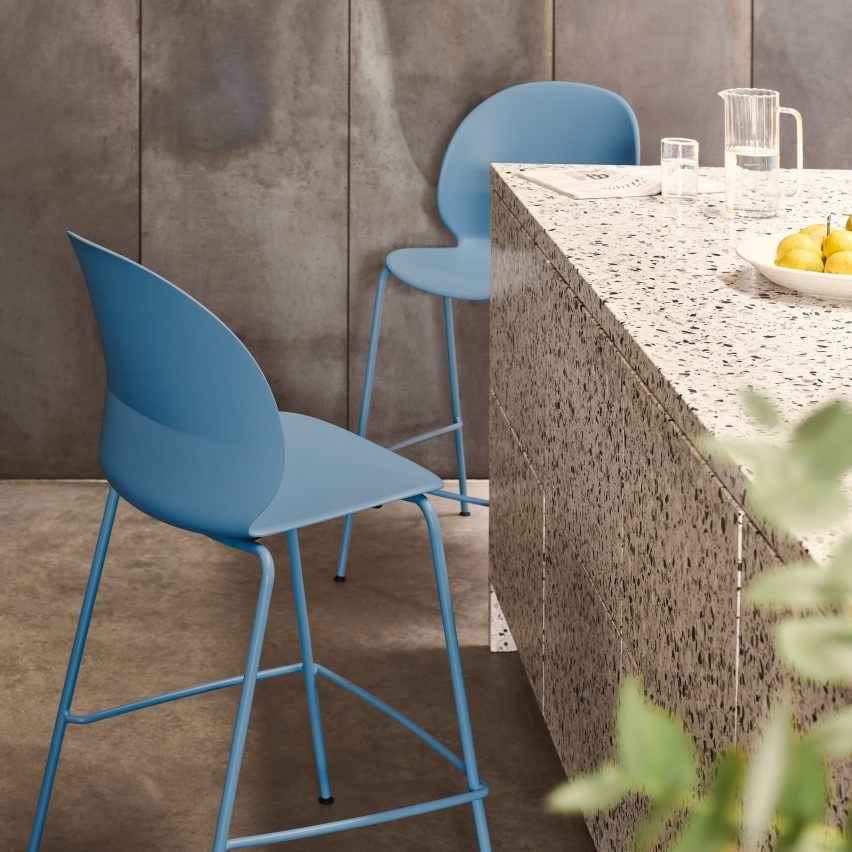 Blue NO2 Recycle chair by Fritz Hansen and Nendo
