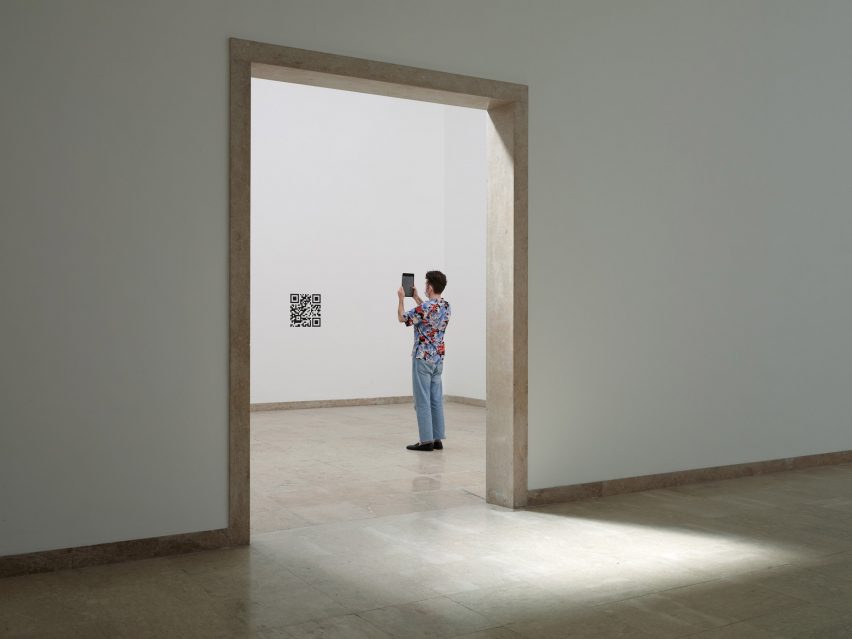 QR code being scanned in 2038 pavilion
