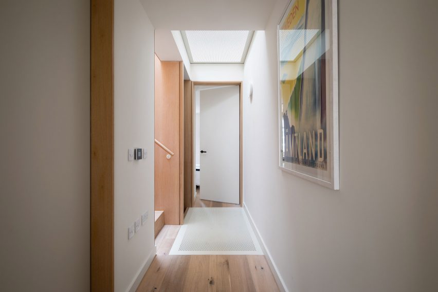 A white-walled corridor