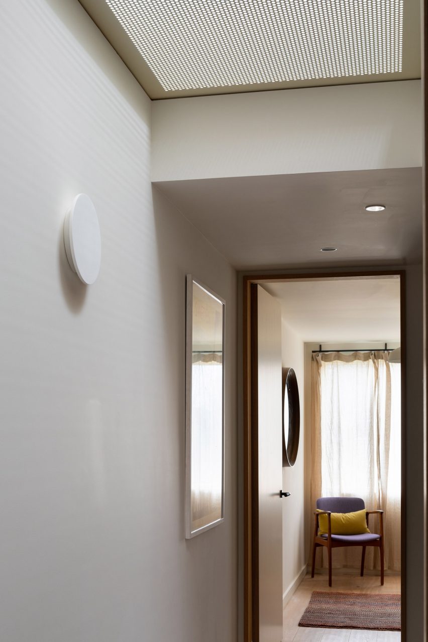A white-walled corridor