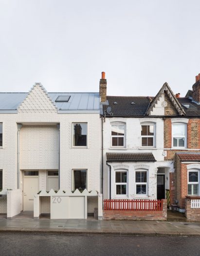 A row of terraced brick houses in London