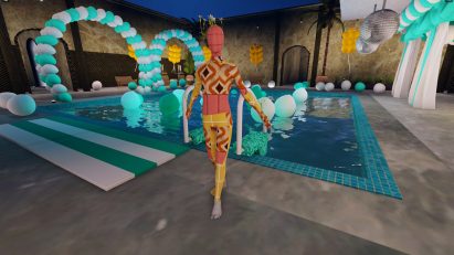 Pool Room in virtual exhibition in Roblox