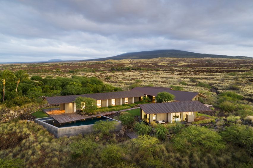 Hale Mau'u house in the Hawaiian landscape