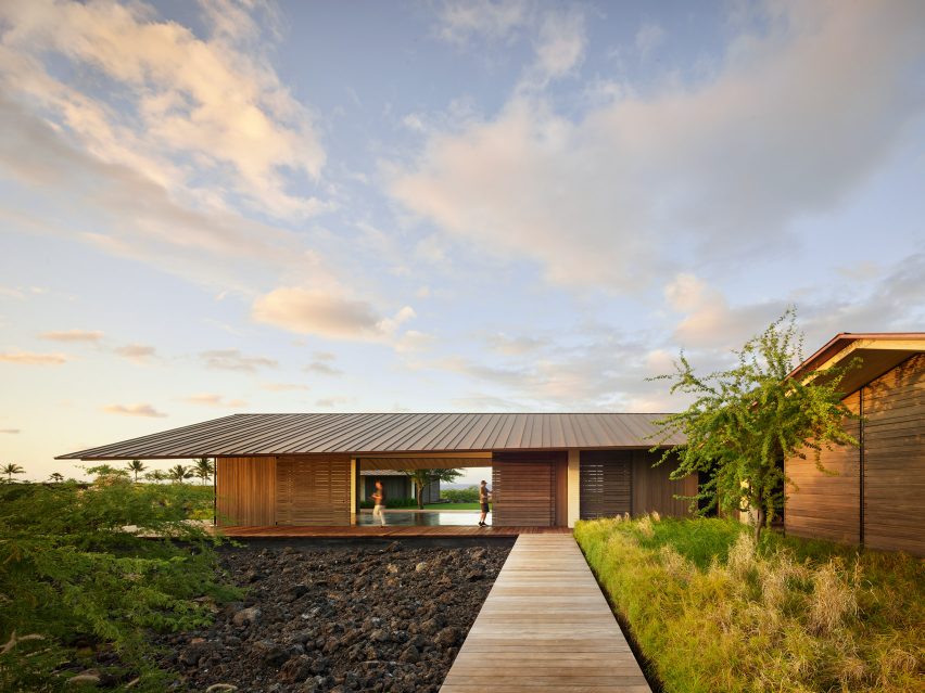Barn-style doors on the living volume