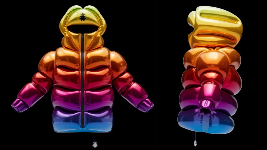 Helium-10000 jacket in rainbow gradient by Andrew Kostman