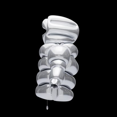 Side view of silver Helium-10000 jacket