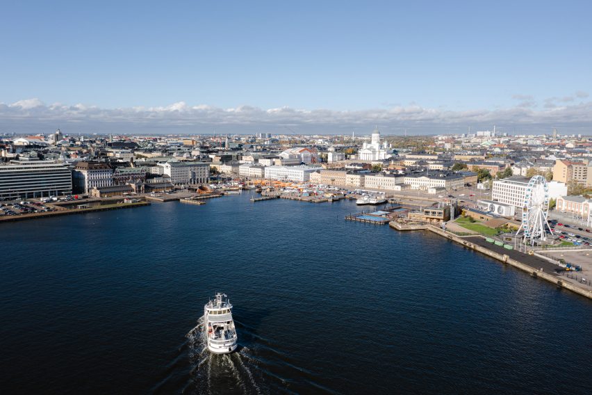 The Helsinki port is located in the south of the city