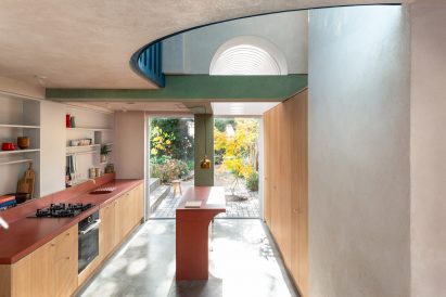 Floor to ceiling doors open onto the garden