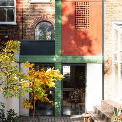 A colourful concrete-clad house