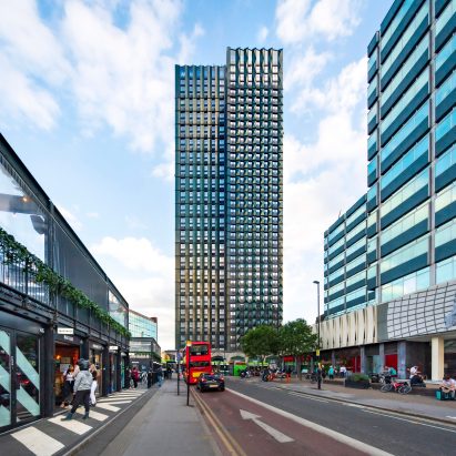 The Ten Degrees towers have a bottle green look