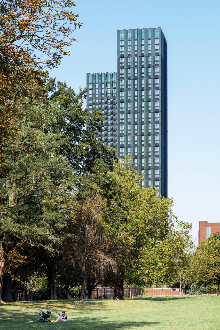 The housing scheme comprises two towers