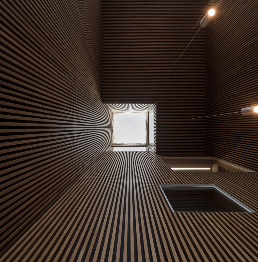 A sky light in the foyer allows light to enter
