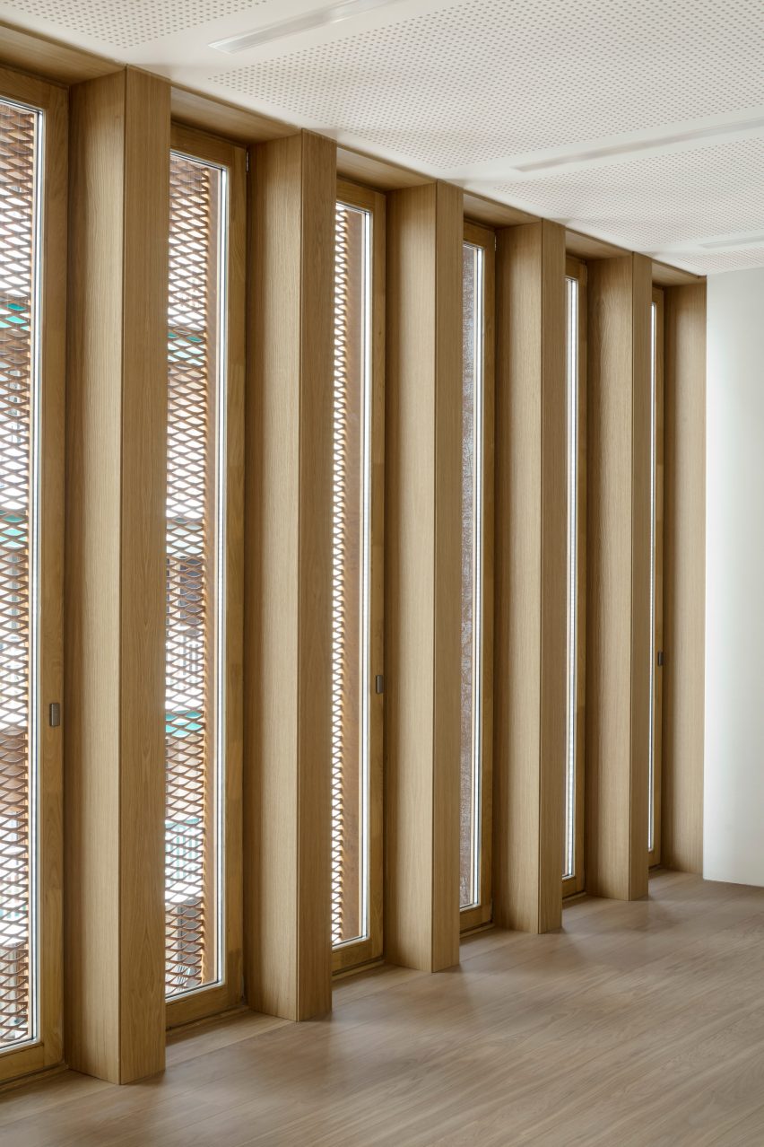 The steel mesh acts as a shade screen