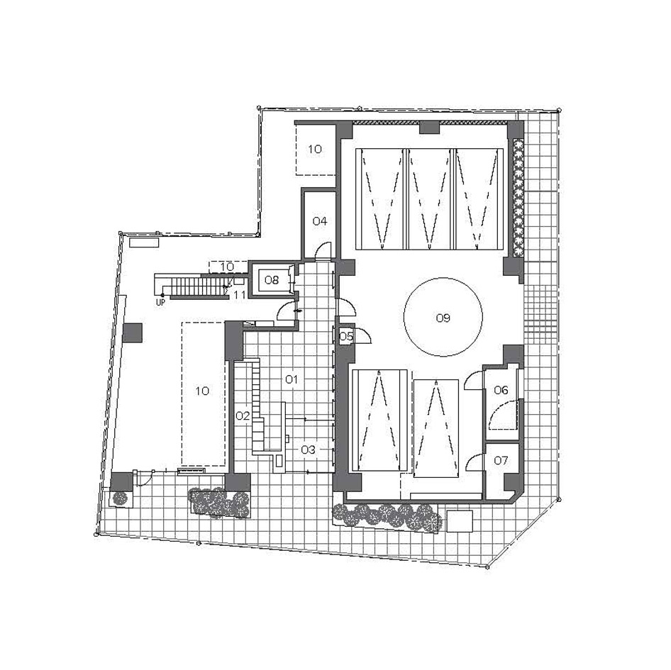 Ground floor plan of the residency