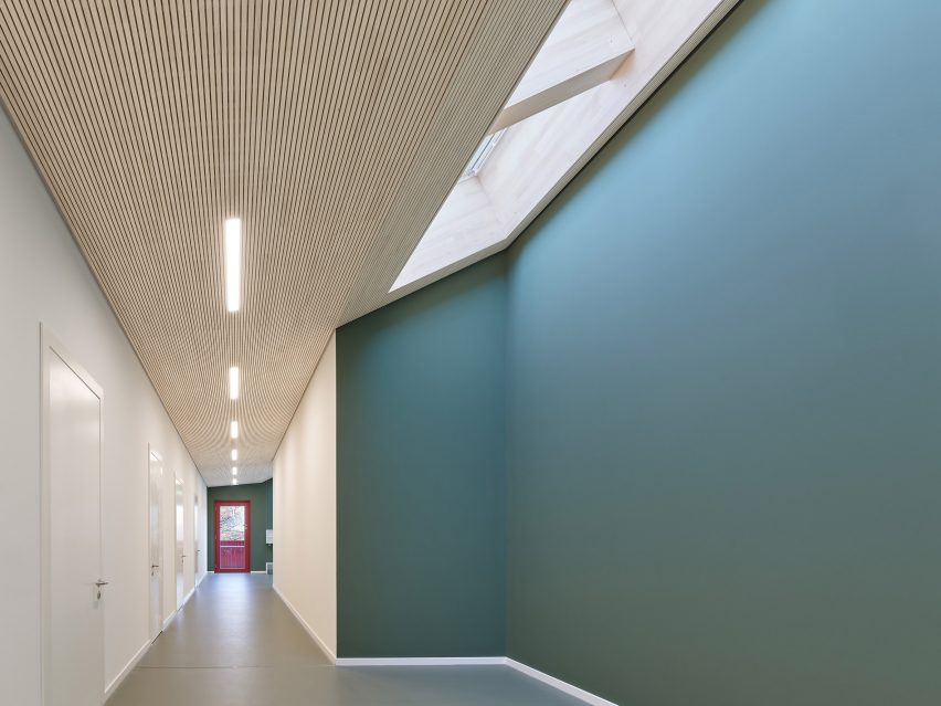 Skylights were used in the corridors