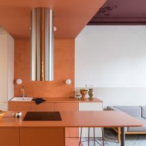 Orange kitchen in Barcelona