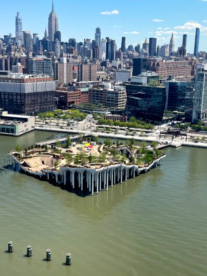 Little Island park against the New York skyline