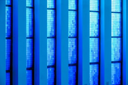Blue stained-glass