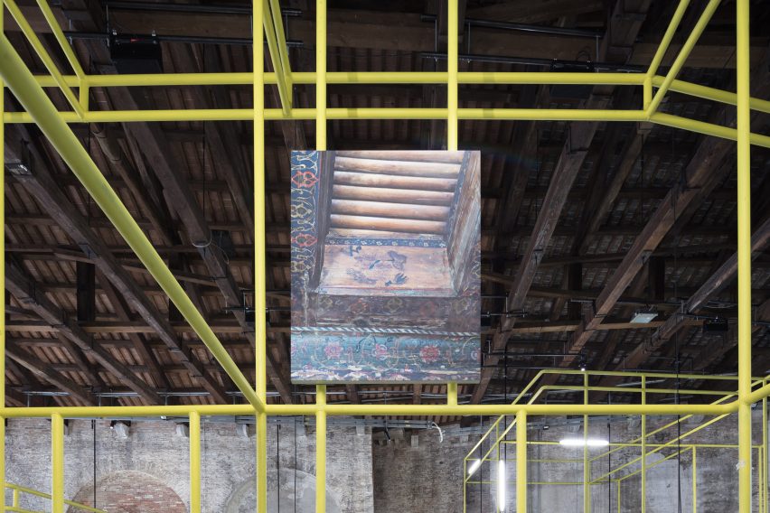 A mural was placed above eye height