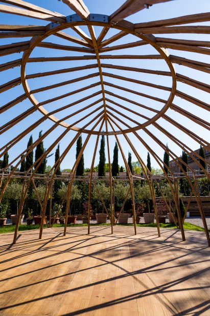 Majlis bamboo structure on site