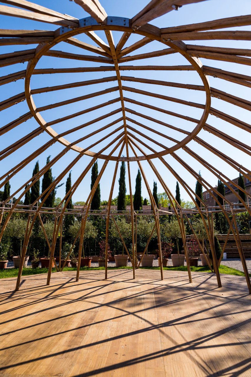 Majlis bamboo structure on site