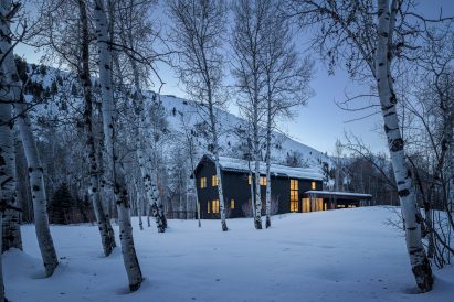 The house is in snowy Idaho