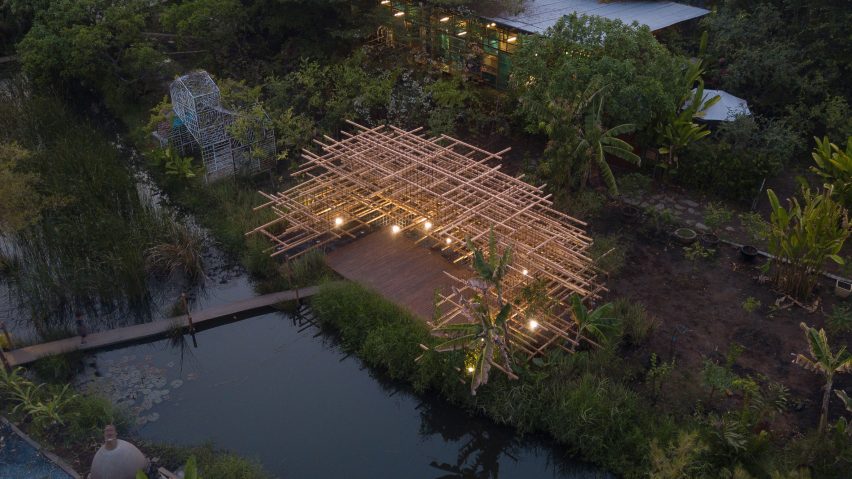 It is located on the edge of water