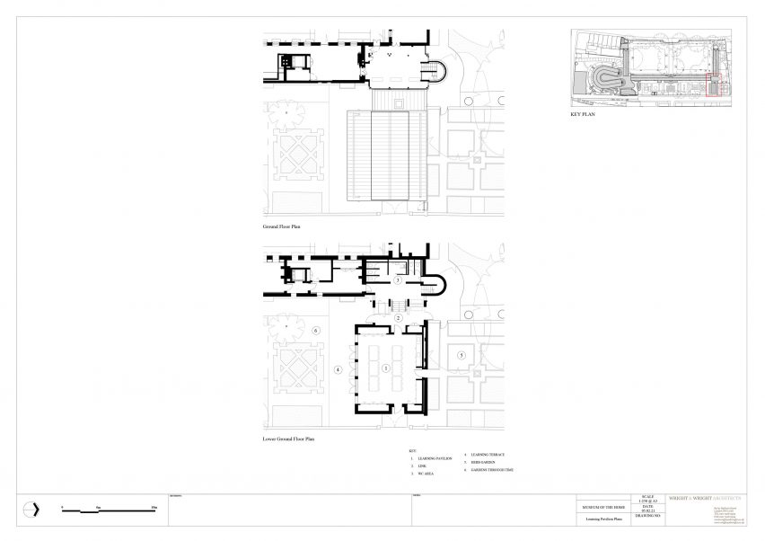 A floor plan of a pavilion at the Museum of the Home