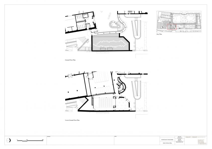 A floor plan of a pavilion at the Museum of the Home