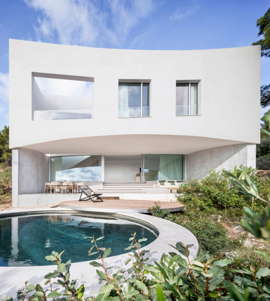 The home has a pool at the rear