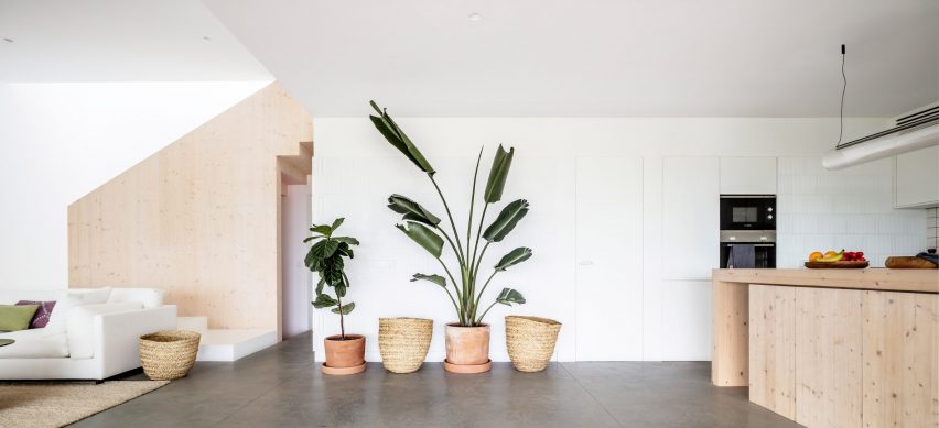 Living areas have an open plan design