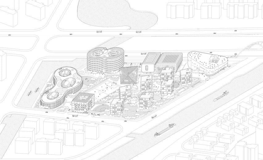 3D diagram of Shanghai Qingpu Pinghe International School by Open Architecture