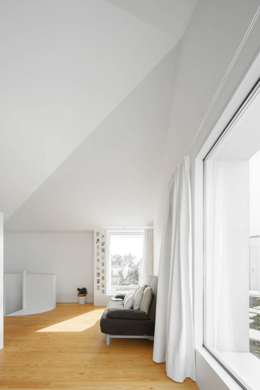 Bedrooms are built within the roof
