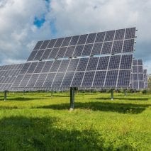 Solar panels in a field