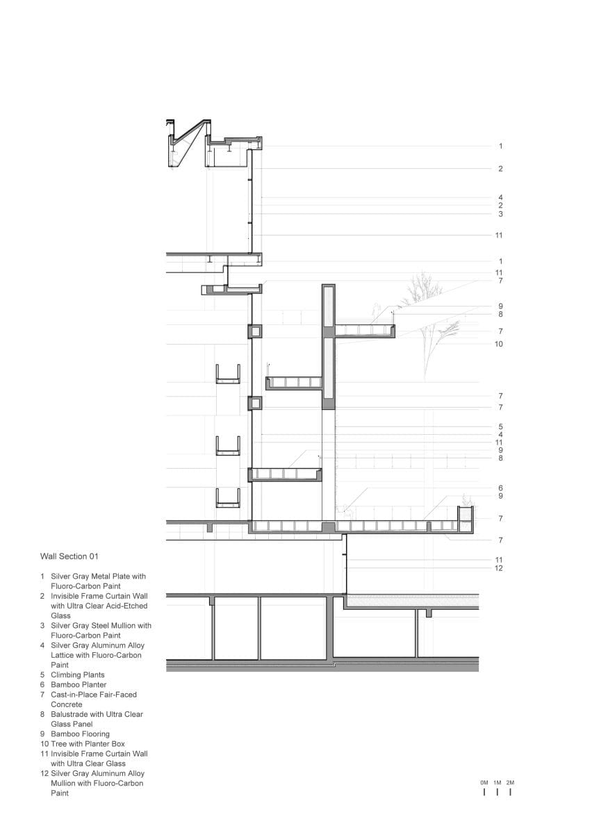 Detailed section of Pingshan Art Museum by Vector Architects