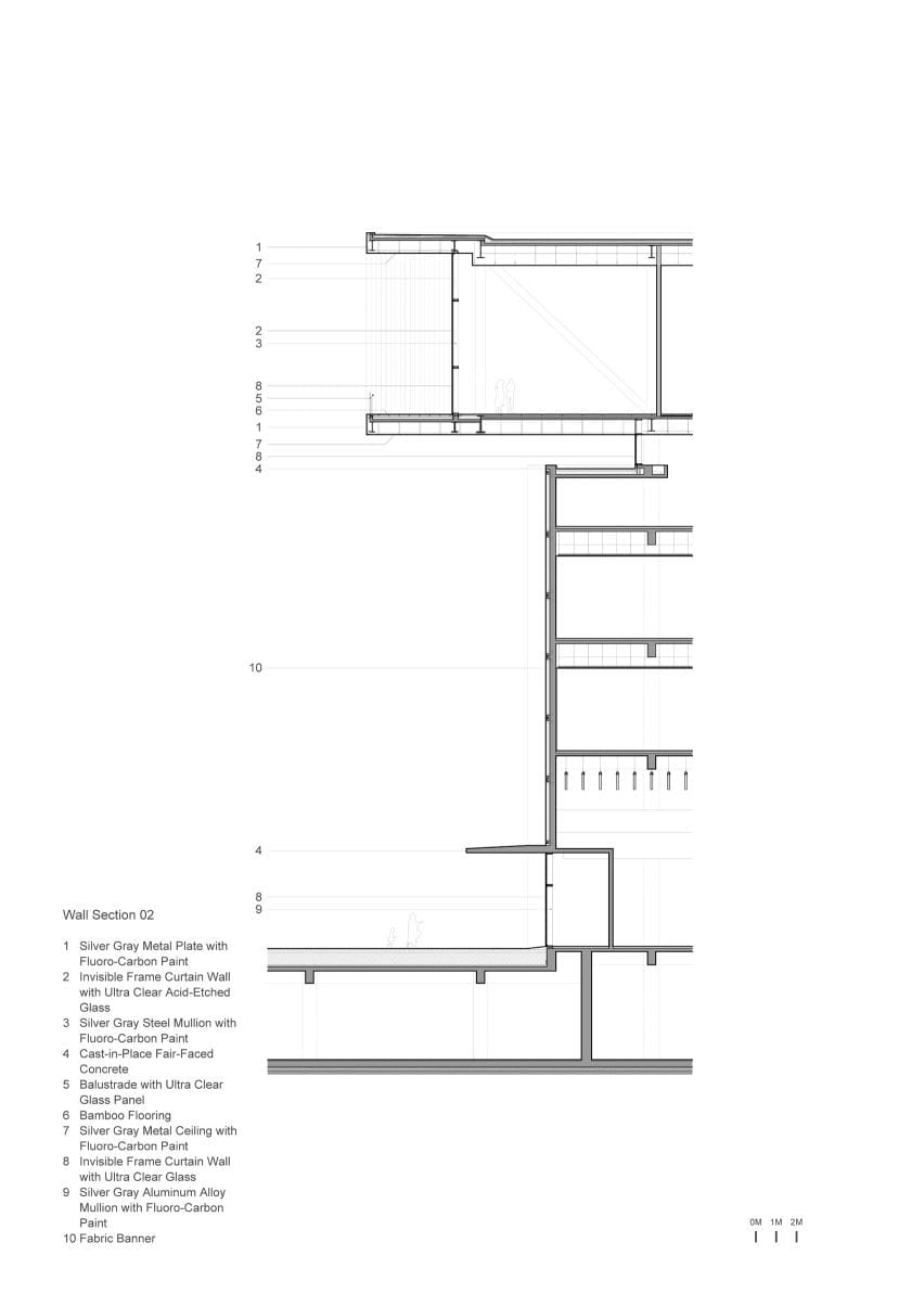 Detailed section of Pingshan Art Museum by Vector Architects